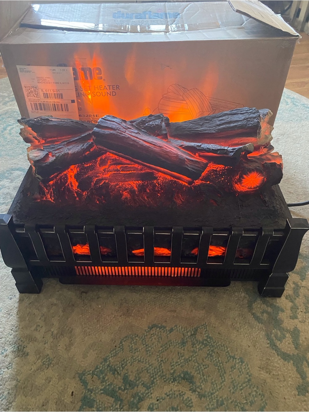 Duraflame Electric Log Fireplace insert  - with heat and remote